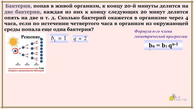 Геометрическая прогрессия. Задание с практическим содержанием