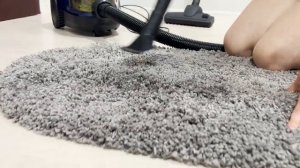 How the Bosch BGS21X320 bagless vacuum cleaner vacuums carpets.  clean with me