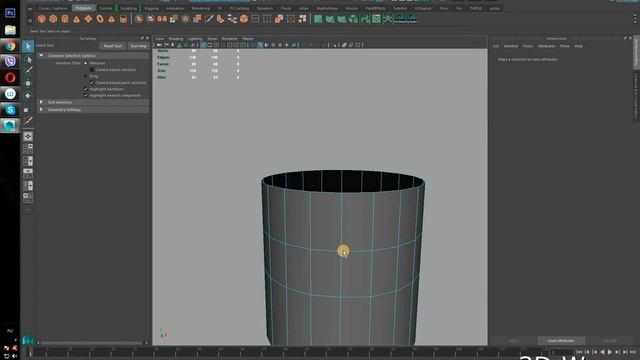 Maya 3D. ( выравнивание точек, разъединить merge, покраска полигонов)