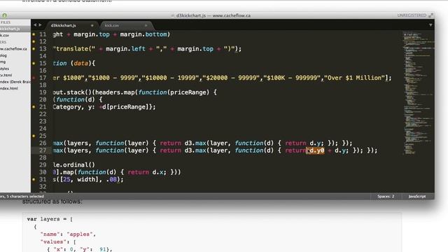 d3js Stack Layout Chart from CSV file Tutorial смотреть онлайн