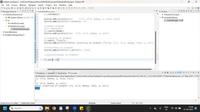 #5 Collection framework in java | Linked List Concept | Methods in LinkedList | Hands-on
