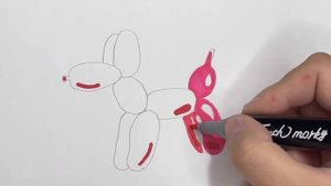 Как нарисовать собачку сделанную из шарика