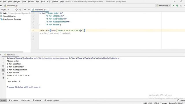 How to make calculator in python using pycharm in urdu/hindi | 7