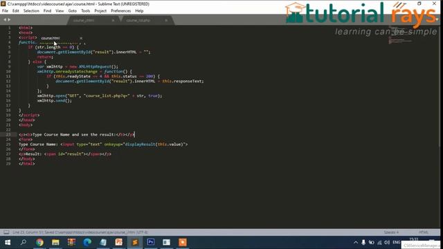6 jquery ajax | Ajax Tutorial | Ajax PHP MySql Tutorials | Jquery Ajax| Tutorial Rays- By Umar Sir