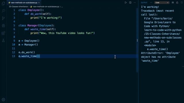 Python Programming Tutorial # 197 | New Methods on Subclasses in Python | Python SubClasses
