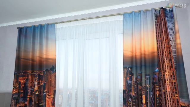 3D Фотошторы  «Ночной Дубай»