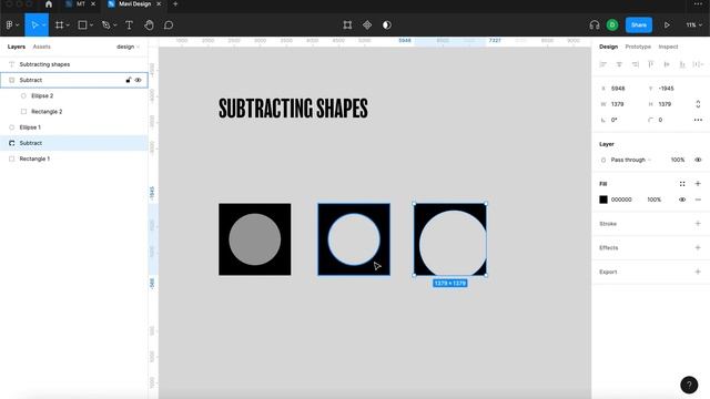 Figma Basics: How To SUBTRACT SHAPES (Tutorial)