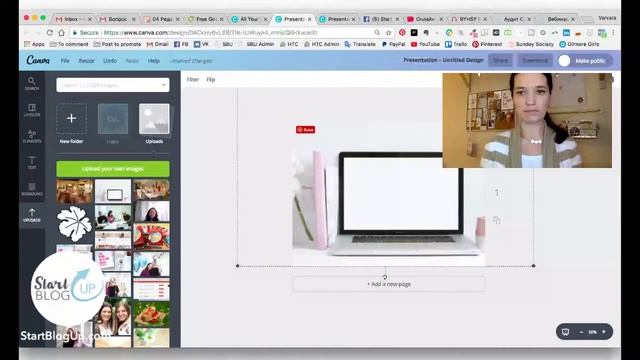 Как сделать картинки c экраном лэптопа с помощью Canva