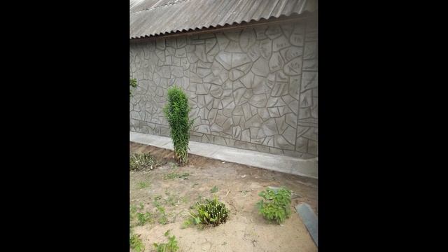 оформление гаража, декоративная штукатурка своими руками, первый раз мастер Галина. смотреть онлайн