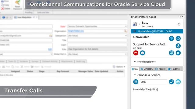 Bright Pattern Omnichannel Communication for Oracle Service Cloud - Call Center Software