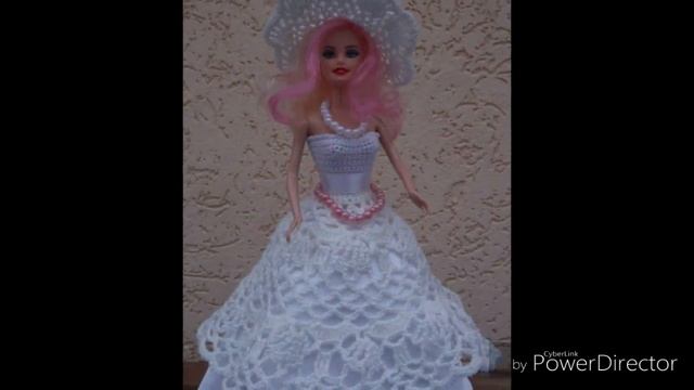 Как связать свадебное платье для куклы! How to tie a dress for a doll! смотреть онлайн