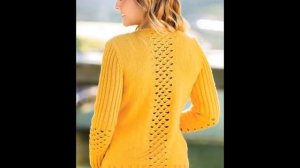 Желтый Пуловер Спицами - 2019 / Yellow Pullover Knitting Needles