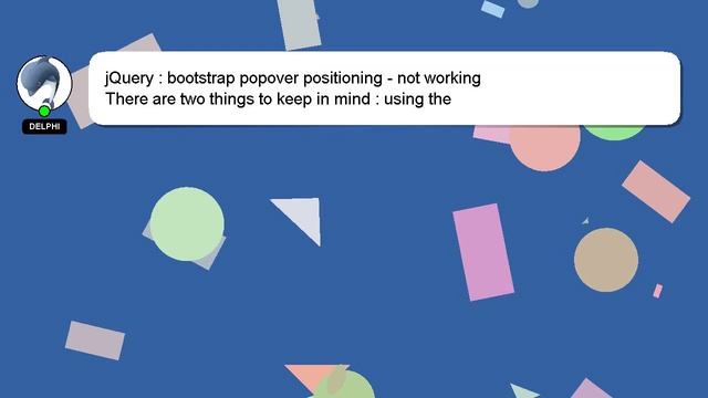 jQuery : bootstrap popover positioning - not working смотреть онлайн