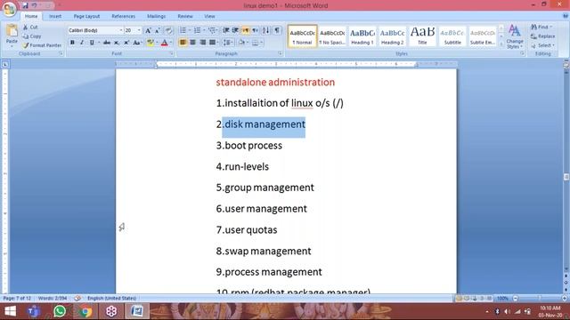 LINUX Administration tutorials || Demo - 1 || by Mr. Srinivas On 03-11-2020 @9:30AM