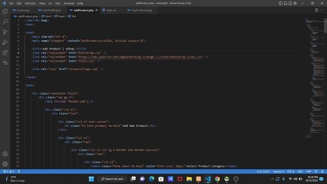 eShop Web Project Java Institute(episode12) #HTML #CSS #JavaScript #PHP #MySQL