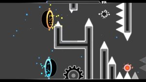 Я попросил игроков построить челлендж на корабле в Geometry Dash