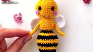 Амигуруми: схема Маленькая Пчёлка. Игрушки вязаные крючком - Free crochet patterns.