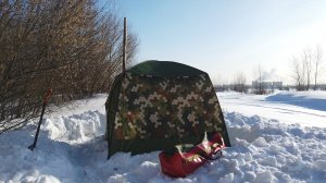 Зимний тест (2021) Мобиба МБ15 и маленькой (для этой бани) летней печки Жига2