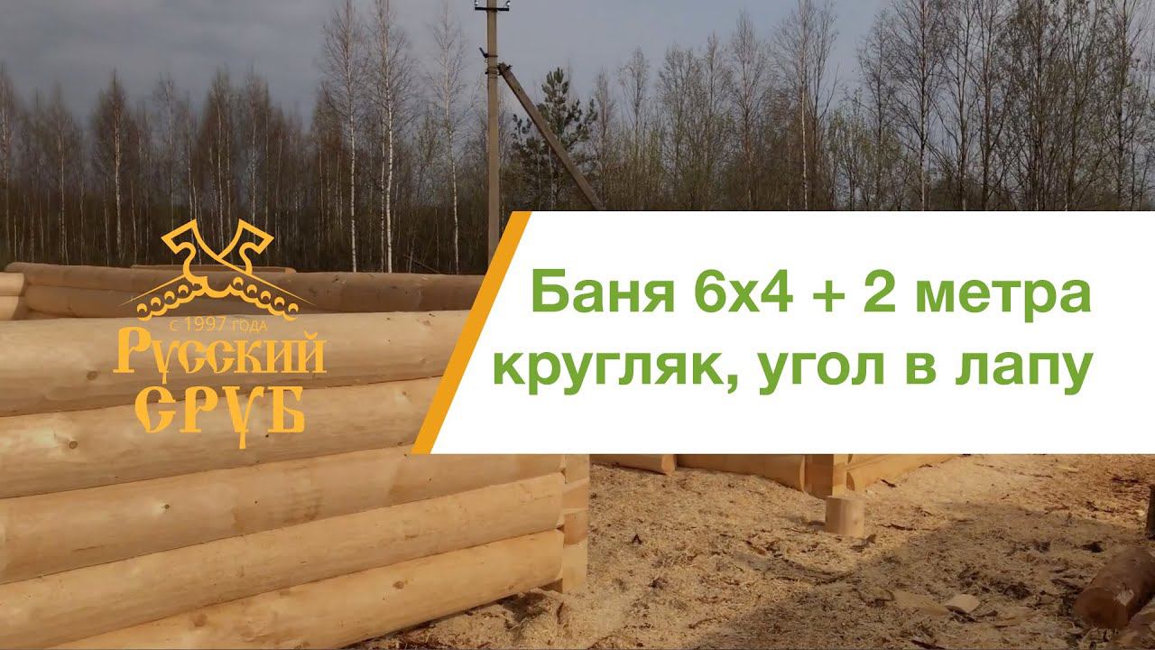 Сруб бани 6х4+2м из кругляка смотреть онлайн