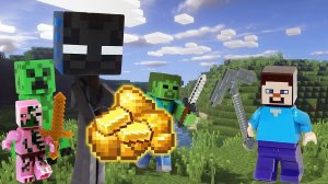 Видео игры Minecraft – Золото для Стива Майнкрафт Лего! Мобы и сервера! - Игры битвы для мальчиков