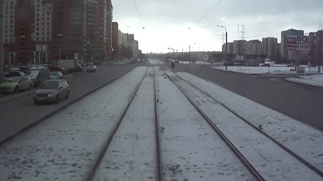 Трамвай Санкт-Петербурга 3-44: ЛВС-97К б.8105 по №60 (11.03.13) смотреть онлайн