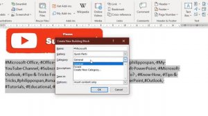 How To Create, Save  & Insert Quick Parts In a Microsoft Word Document?