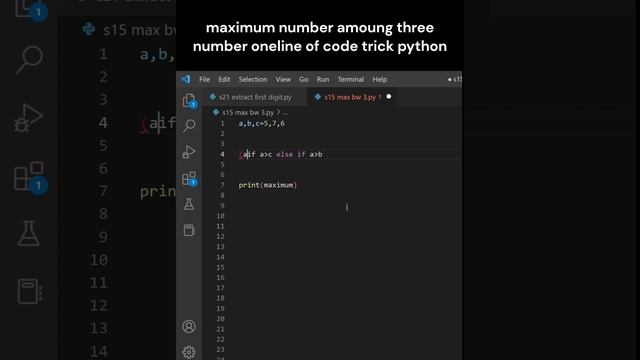 Max number among three number one line of code trick python:Short 15(Brain Power)