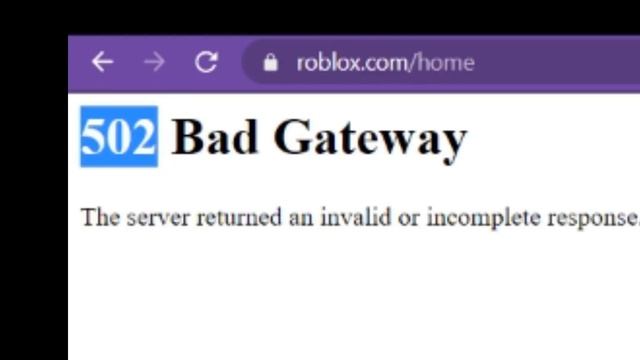 502 BAD GATEWAY | ROBLOX смотреть онлайн