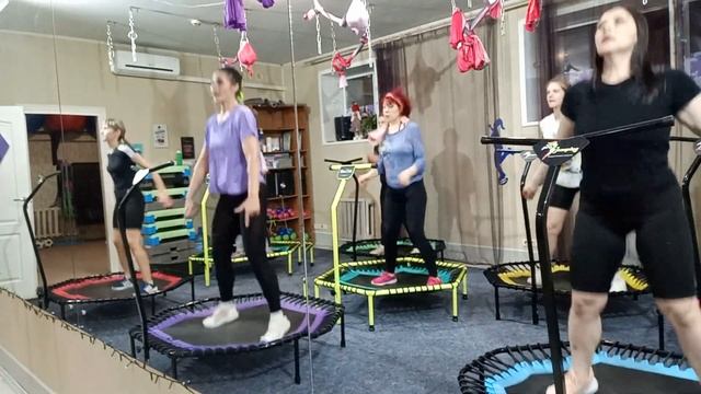 батут фитнес целая тренировка/ батут тренировка/