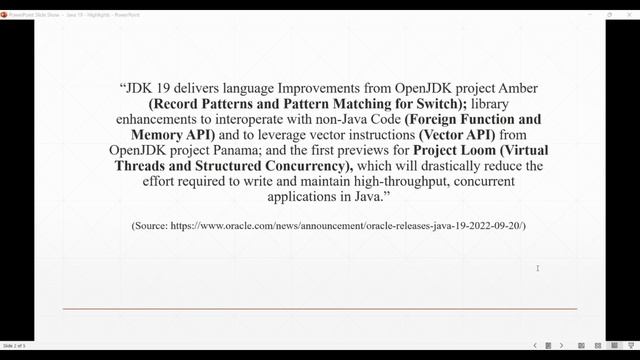 Java 19 - A Snapshot - Devsena Mishra
