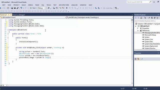 Generate a QR Code in C# with WinForm (MessagingToolkit.QRCode.dll)