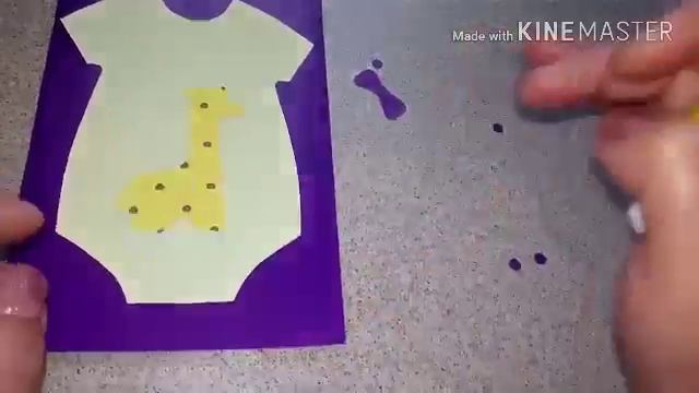 Открытка для малыша, из цветной бумаги! смотреть онлайн
