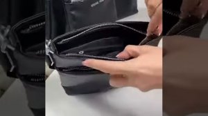 4126 Мужская сумка кожаная барсетка кросс-боди через плечо мессенджер натуральная кожа черная