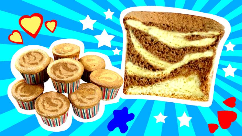 Нежные кексы "зебра"!!! Очень простой  и вкусный рецепт!!