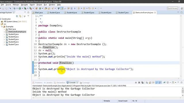 Destructor in Java | finalize()  Function in Java