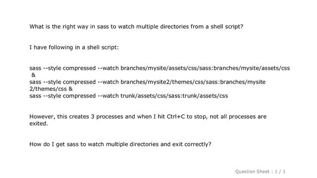 CSS : sass watching multiple directories смотреть онлайн