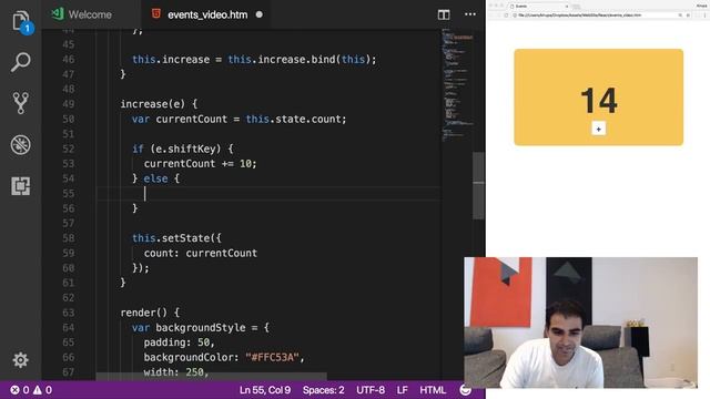 12. Events in React