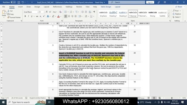 Exp22_Excel_Ch02_ML1 - Katherine's Coffee Shop Weekly Payroll | Excel Chapter 2 Mid-Level 1 Payroll
