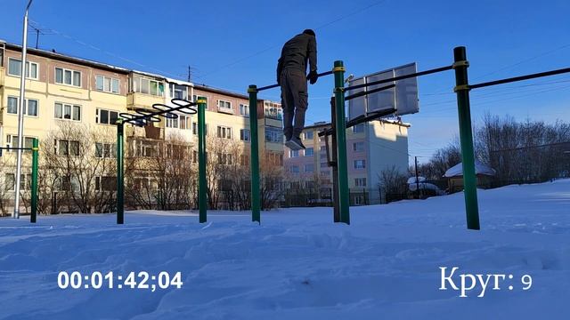 Выход на две руки MUSCLE UPS + кувырок вперед + подъем с переворотом назад.Тренировка на улице зимо