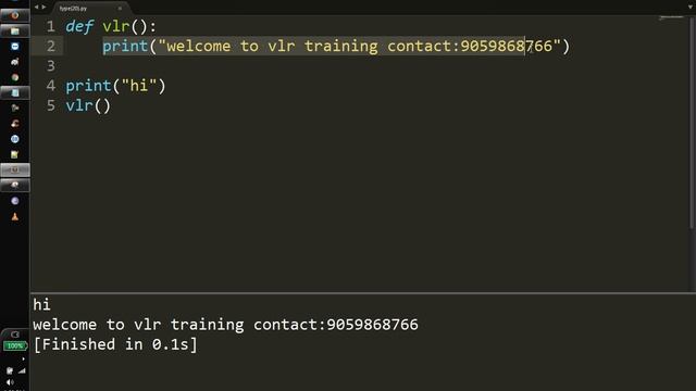 Writing user defined functions in Python Telugu | VLR  Training  Class - 23