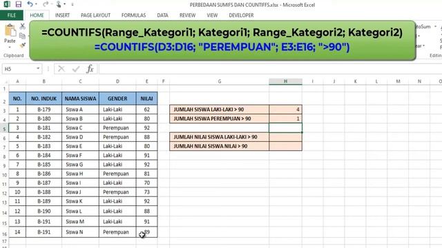 PERBEDAAN RUMUS SUMIFS DAN COUNTIFS DI EXCEL смотреть онлайн