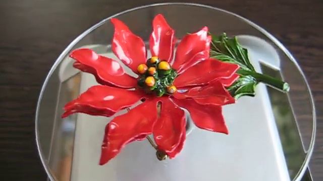 Пуансеттия Винтажная брошь смотреть онлайн