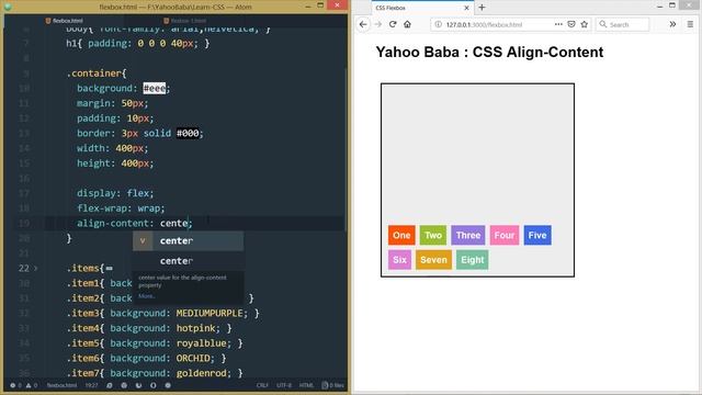 CSS Flexbox Align-Content Tutorial in Hindi / Urdu