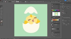 СОЗДАЁМ ПАСХАЛЬНУЮ КОМПОЗИЦИЮ ( ЦЫПЛЁНОК, ЯЙЦО, ЦВЕТЫ, ПЧЕЛА)  УРОК В ADOBE ILLUSTRATOR