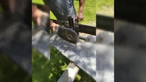 Демонстрация самодельного станка для резки гранита