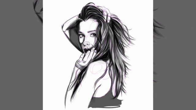 Portrait drawing with Adobe Fresco смотреть онлайн