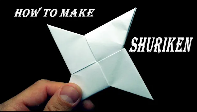 Как сделать звёздочку ниндзя из бумаги. Оригами сюрикен.mp4