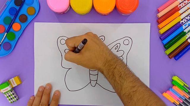 Monarch Butterfly Drawing, Painting, Coloring for beginners смотреть онлайн