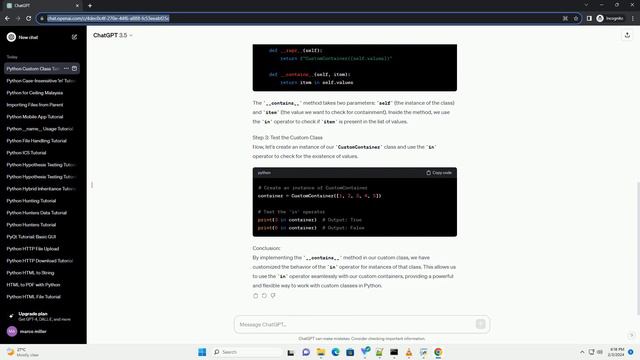 python in operator custom class
