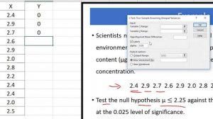 10-5: t-Test of Hypothesis using Excel إختبار الفروض باستخدام برنامج إكسل